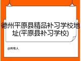 德州平原县精品补习学校地址(平原县补习学校)