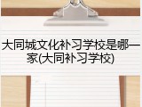 大同城文化补习学校是哪一家(大同补习学校)