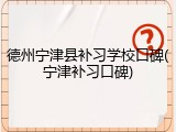 德州宁津县补习学校口碑(宁津补习口碑)