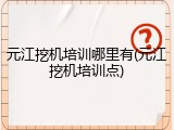 元江挖机培训哪里有(元江挖机培训点)