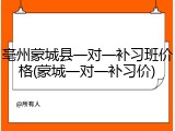 亳州蒙城县一对一补习班价格(蒙城一对一补习价)