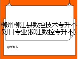 柳州柳江县数控技术专升本对口专业(柳江数控专升本)
