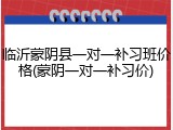 临沂蒙阴县一对一补习班价格(蒙阴一对一补习价)