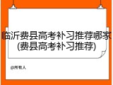 临沂费县高考补习推荐哪家(费县高考补习推荐)