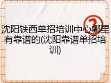 沈阳铁西单招培训中心哪里有靠谱的(沈阳靠谱单招培训)