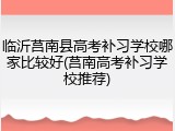 临沂莒南县高考补习学校哪家比较好(莒南高考补习学校推荐)