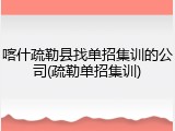 喀什疏勒县找单招集训的公司(疏勒单招集训)