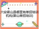 六安霍山县哪里有单招培训机构(霍山单招培训)