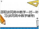 邵阳武冈高中数学一对一补习(武冈高中数学辅导)