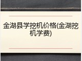 金湖县学挖机价格(金湖挖机学费)