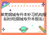 莱芜钢城专升本补习机构报名时间(钢城专升本报名)