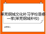 莱芜钢城文化补习学校是哪一家(莱芜钢城补校)