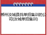 郴州汝城县找单招集训的公司(汝城单招集训)