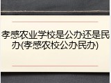 孝感农业学校是公办还是民办(孝感农校公办民办)