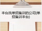 丰台找单招集训的公司(单招集训丰台)