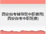 西安自考辅导班中职费用(西安自考中职班费)
