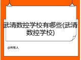 武清数控学校有哪些(武清数控学校)