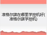准格尔旗在哪里学挖机好(准格尔旗学挖机)