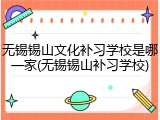 无锡锡山文化补习学校是哪一家(无锡锡山补习学校)