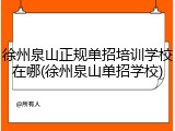 徐州泉山正规单招培训学校在哪(徐州泉山单招学校)
