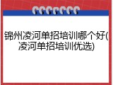 锦州凌河单招培训哪个好(凌河单招培训优选)