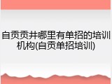 自贡贡井哪里有单招的培训机构(自贡单招培训)
