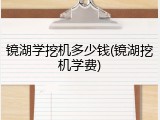镜湖学挖机多少钱(镜湖挖机学费)