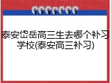 泰安岱岳高三生去哪个补习学校(泰安高三补习)