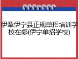 伊犁伊宁县正规单招培训学校在哪(伊宁单招学校)