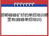邯郸峰峰矿好的单招培训哪里有(峰峰单招培训)