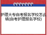 护理大专自考报名学校怎么填(自考护理报名学校)