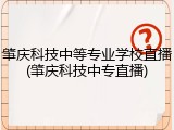 肇庆科技中等专业学校直播(肇庆科技中专直播)