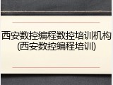 西安数控编程数控培训机构(西安数控编程培训)