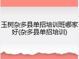 玉树杂多县单招培训班哪家好(杂多县单招培训)