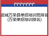 运城万荣县单招培训班排名(万荣单招培训排名)