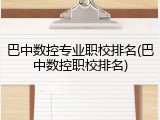 巴中数控专业职校排名(巴中数控职校排名)