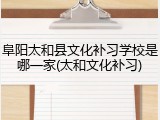 阜阳太和县文化补习学校是哪一家(太和文化补习)