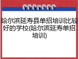 哈尔滨延寿县单招培训比较好的学校(哈尔滨延寿单招培训)
