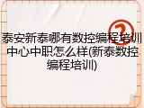 泰安新泰哪有数控编程培训中心中职怎么样(新泰数控编程培训)
