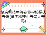 肇庆科技中等专业学校是大专吗(肇庆科技中专是大专吗)