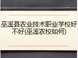 巫溪县农业技术职业学校好不好(巫溪农校如何)