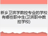 新乡卫滨学数控专业的学校有哪些职中生(卫滨职中数控学校)