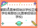 朝阳北票单招培训学校正规学校有那些(北票单招培训学校)