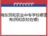 海东民和农业中专学校哪里有(民和农校在哪)