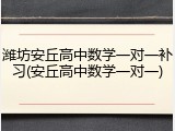 潍坊安丘高中数学一对一补习(安丘高中数学一对一)