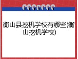 衡山县挖机学校有哪些(衡山挖机学校)