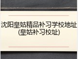 沈阳皇姑精品补习学校地址(皇姑补习校址)