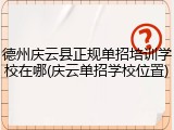 德州庆云县正规单招培训学校在哪(庆云单招学校位置)