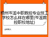 梧州岑溪中职数控专业技工学校怎么样在哪里(岑溪数控职校地址)