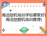 海沧挖机培训学校哪家好(海沧挖掘机培训推荐)